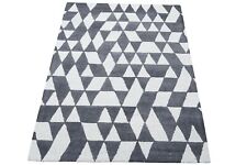 Tapis Gris Beige 100% Laine 160X230 CM Tapis Oriental Tissé À La Main HT267