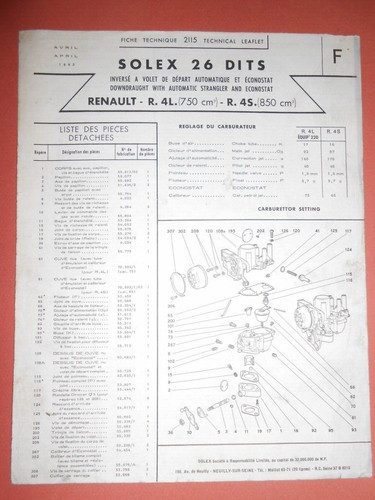 Carburateur solex dtis - solex,