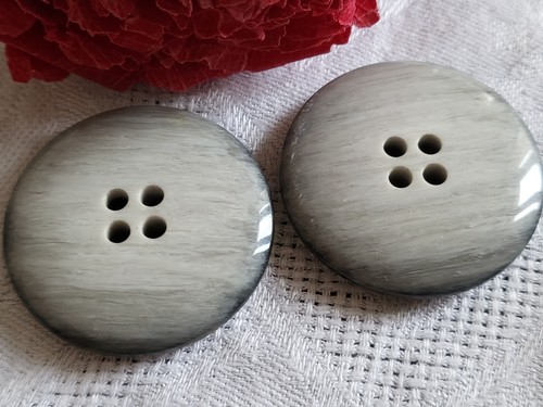 Duo gros boutons vintage - , gris