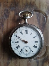 2 Montres Gousset Argent Massif T48 Marche Sterling Pocket Watch Working 10Rubis