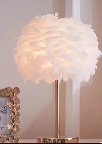 Lampe poser dorée plume - dorée,