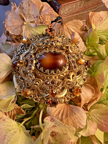 Broche ancienne tchèque pâte - ancienne,