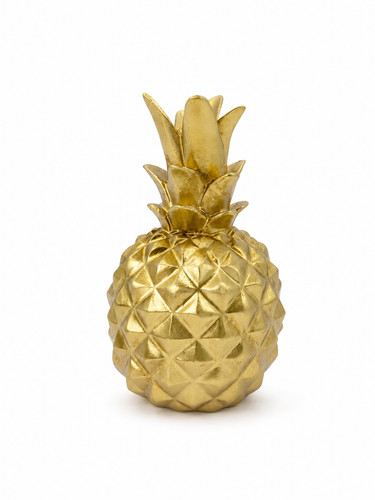 Statue ananas doré résine - statue,