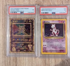 2 Pokemon Cards -PSA Graded- ANCIENT MEW 2000 Promo + MEWTWO 1999