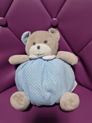 Doudou ours boule - doudou, bleu