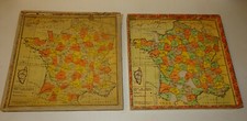 ANCIEN JEU. JOUET  PUZZLE EN BOIS " CARTE DE FRANCE " AVEC SA BOITE