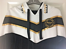 Croop Top Sweat Court Capuche Blanc Noir Détails Doré Or BOXEUR DES RUES T L