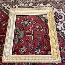 CADRE Artisanal CIRCA 1930 SCULPTÉ BOIS PATINE CRÈME SUR DORÉ 8 F 46X38 B ÉTAT !