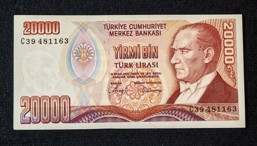 Billet turquie 20000 lira - lira, nd