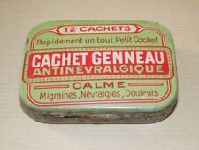 ANCIENNE BOITE EN TÔLE VIDE CACHET GENNEAU PHARMACIE MEDICAMENT
