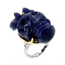 925 Bague en Argent Bleu