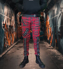 pantalon écossais punk avec fermetures éclair, streetpunk, punkrocker