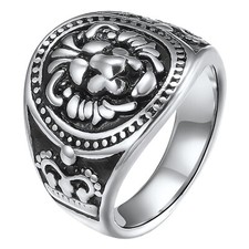 Punk Biker Mens Lion King Head