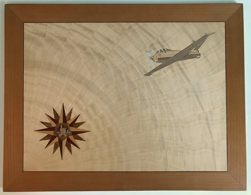 Tableau marqueterie avion - marqueterie,