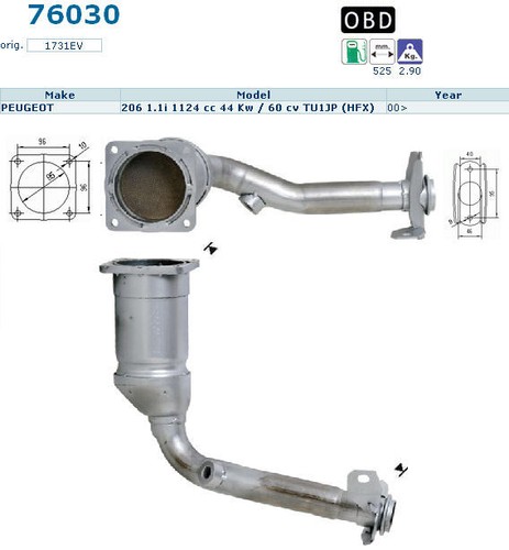 Pot catalytique peugeot 206 - catalytique,
