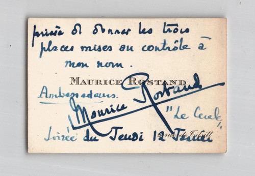 Maurice rostand carte de - -,
