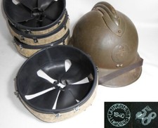 Coiffe intérieure cuir noir casque Adrian modèle 26 taille 58 WWII