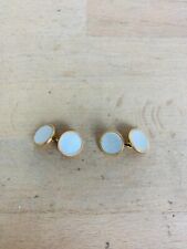 Boutons de manchette Murat plaqué or nacre vintage anciens