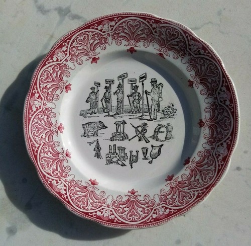 Assiette rébus creil - assiette,
