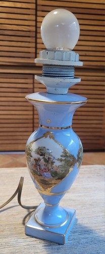 Ancien pied lampe - , porcelaine