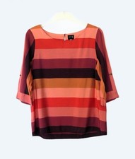 Blouse MAISON 1.2.3, rayée rose brique, T 38, Excellent Etat