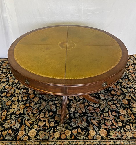 Table ronde cuir vert et - en,