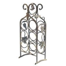 Cave À Vin En Fer Forgé Pour 6 Bouteilles À Poser Sur Le Comptoir