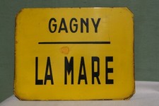 plaque émaillée bus métro parisien Gagny - La Mare.