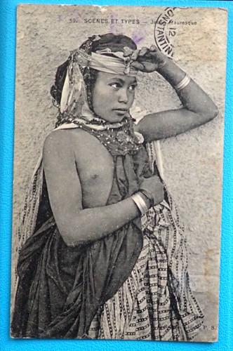 Cpa maghreb jeune femme seins - maghreb,