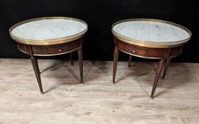Paire de tables basse bouillotte Louis XVI