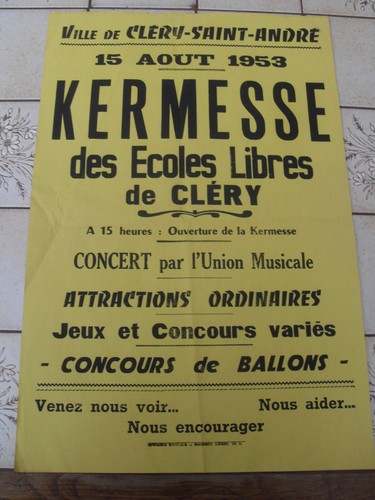 Affiche ancienne kermesse - ancienne,