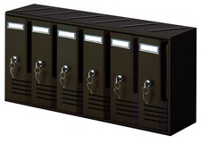 BOÎTE AUX LETTRES DE COPROPRIÉTÉ MOD. CUBE EN ALUMINIUM COULEUR FONTE 6 PLACES 