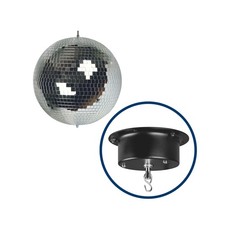Set boule disco à facettes Ø 10 cm + moteur 4W, boule rotative en verre facetté