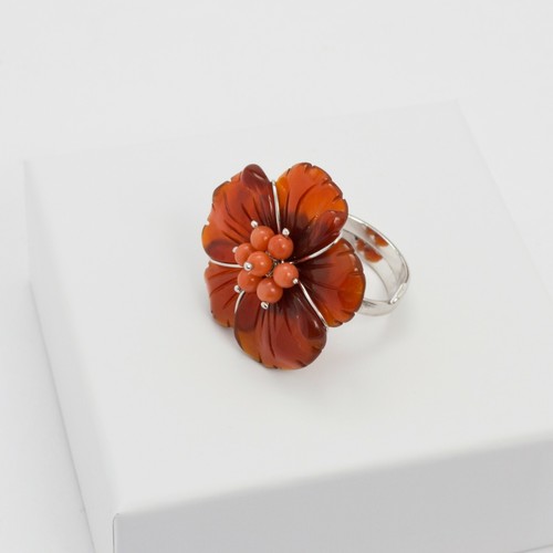 Bague argent 925 avec fleur - 925,