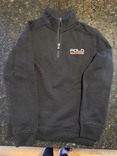 Polo Ralph Lauren Sport  Kids 1/4 Zip Black Sweatshirt M 10/12 Used