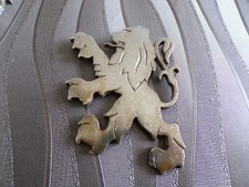 ANCIEN INSIGNE / PLAQUE CALANDRE AUTOMOBILE SILVER METAL PEUGEOT  BON ETAT