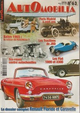 AUTOMOBILIA N°63. juillet-Août 2003. tractions JRD- Renault Floride et Caravelle