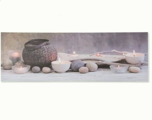 Cadre toile tableau zen - , bougie