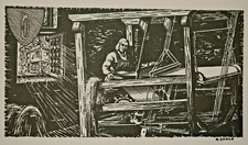 Weaver loom weaving wood