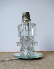 PETITE LAMPE À POSER EN VERRE TRANSPARENT ANNÉES 50 VINTAGE DESIGN 1950 