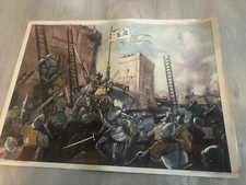 Ancienne Affiche Carte Ecole