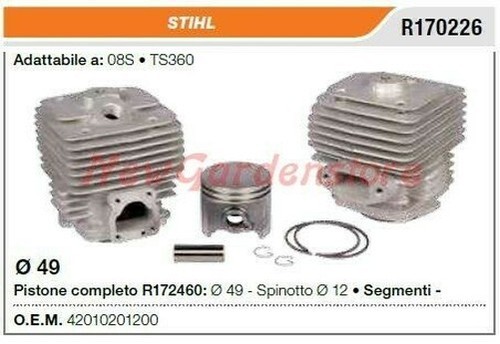 Cylindre piston segments - piston, stihl