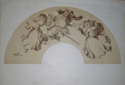 Eventail gravure lithographie