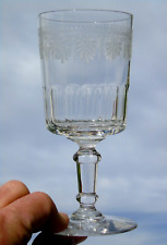 Clichy Verre à eau en cristal taillé gravé de palmettes. XIXe s Haut. 15,5 cm