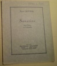 Jean RIVIER : SONATINE / VIOLIN & CELLO / VIOLON & VIOLONCELLE/ partition/sheet 
