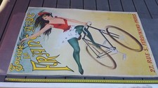 Ancienne grande affiche publicitaire vélo SOCIÉTÉ LA FRANÇAISE.