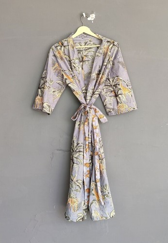Robe longue kimono coton - robe,