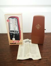 Vintage Métronome Wittner Taktell Junior 825 Brun Clair Mécanique Boîte Notice