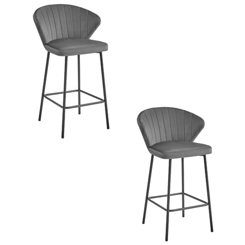 Tabouret gatta velours gris - -,
