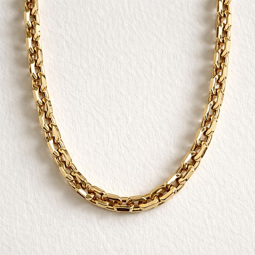 Collier chaîne câble or - collier,